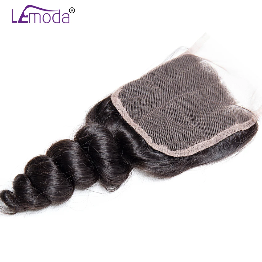 

4X4 Loose Wave Lace Closure Middle/Free/Three Part Lace Closure With Baby Hair LeModa Brazilian Human Remy Hair Free Shipping