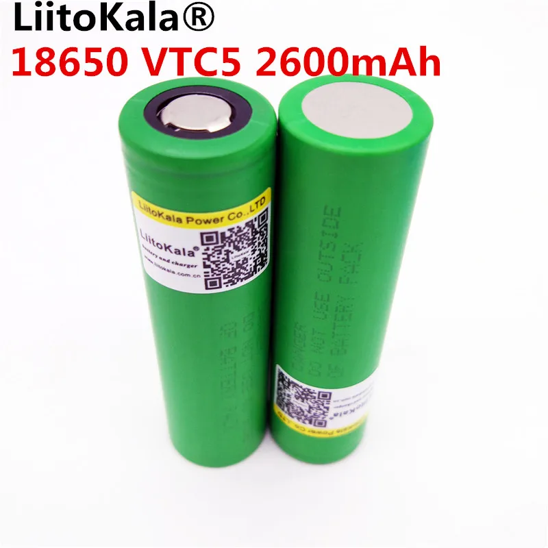 2 шт./лот новый 100% оригинальный аккумулятор LiitoKala 3 6 В 18650 US18650VTC5 2600 мАч VTC5 30A для Sony