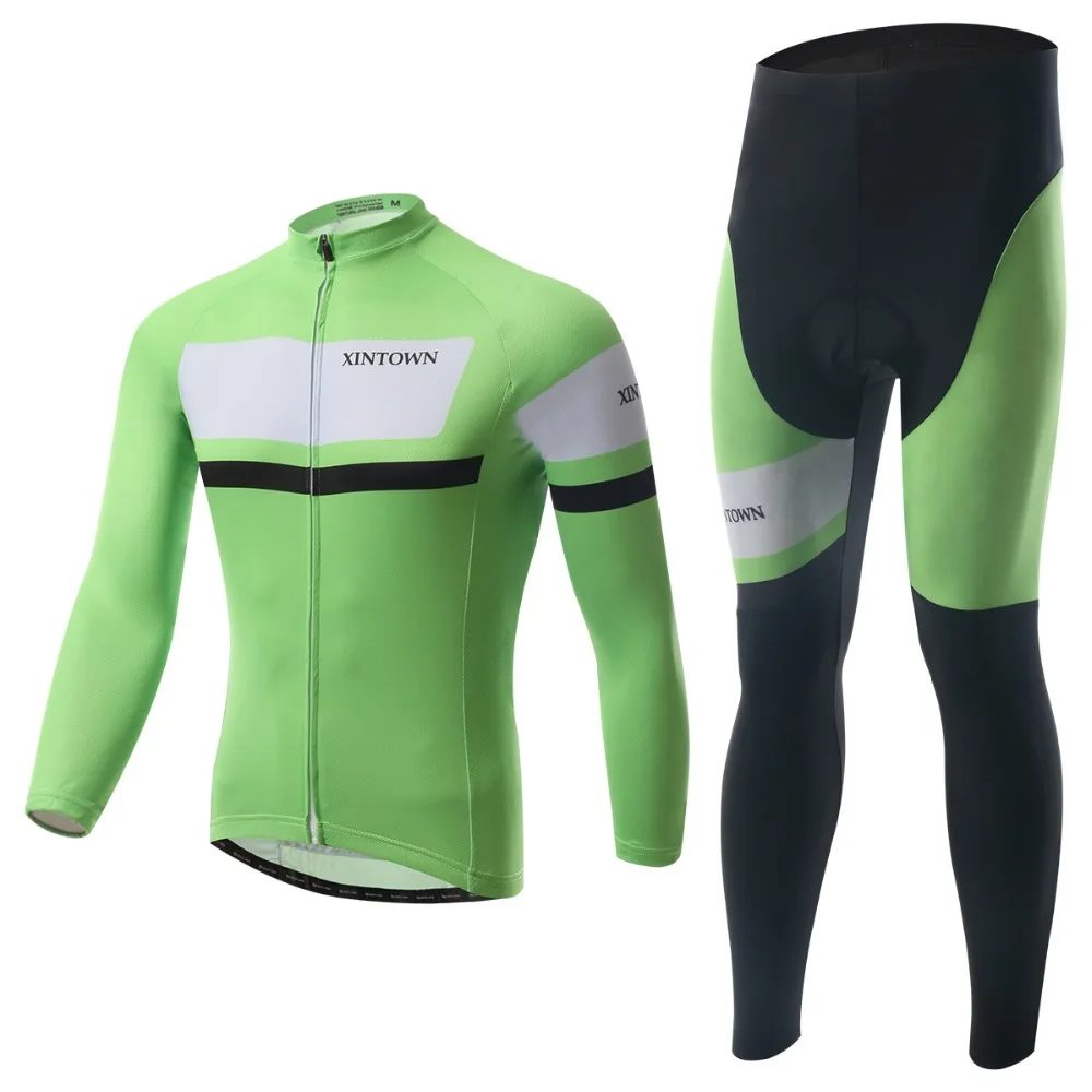 XINTOWN Cycling Sportswear Men Bicycle Jersey Set Quick Dry Long sleeve