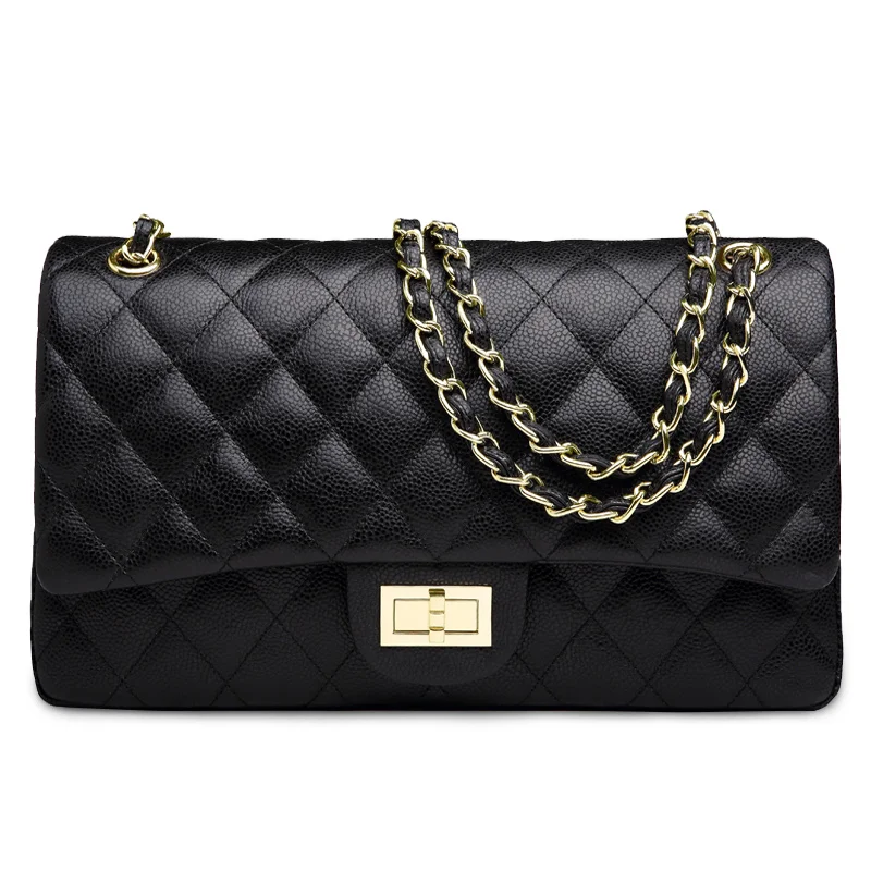 

High quality cowskin flap bag designer genuine leather chain shoulder crossbody bag free DHL