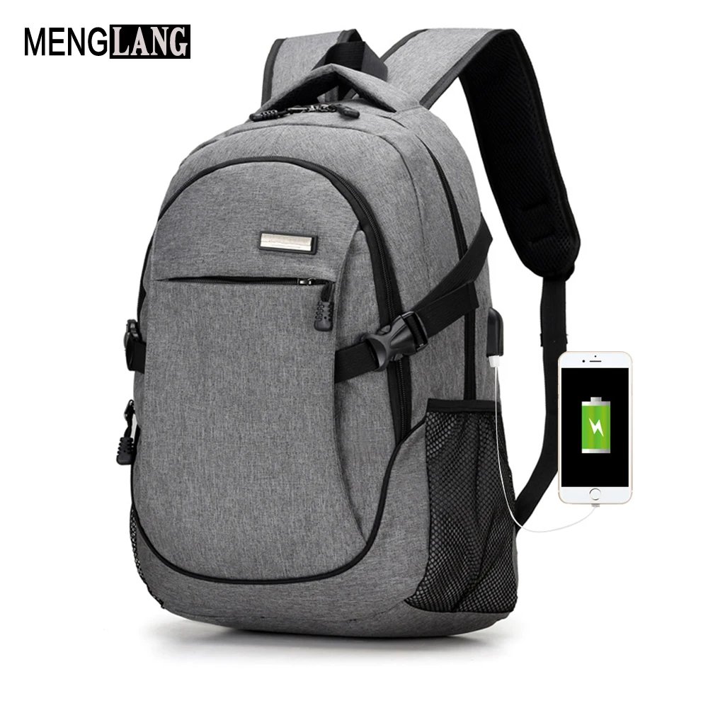 

Men USB Laptop Backpack Bag Brand Notebook Computer Bag For Men Travel Shoulders Bag Back Pack School Black Backpack Book Bag