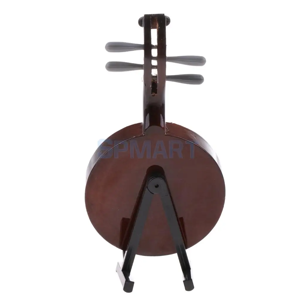 1/12 Scale Dollhouse Miniature Music Instrument Model Wood Chinese Yueqin Life Scenes Decor Dolls Accessory Model Toy
