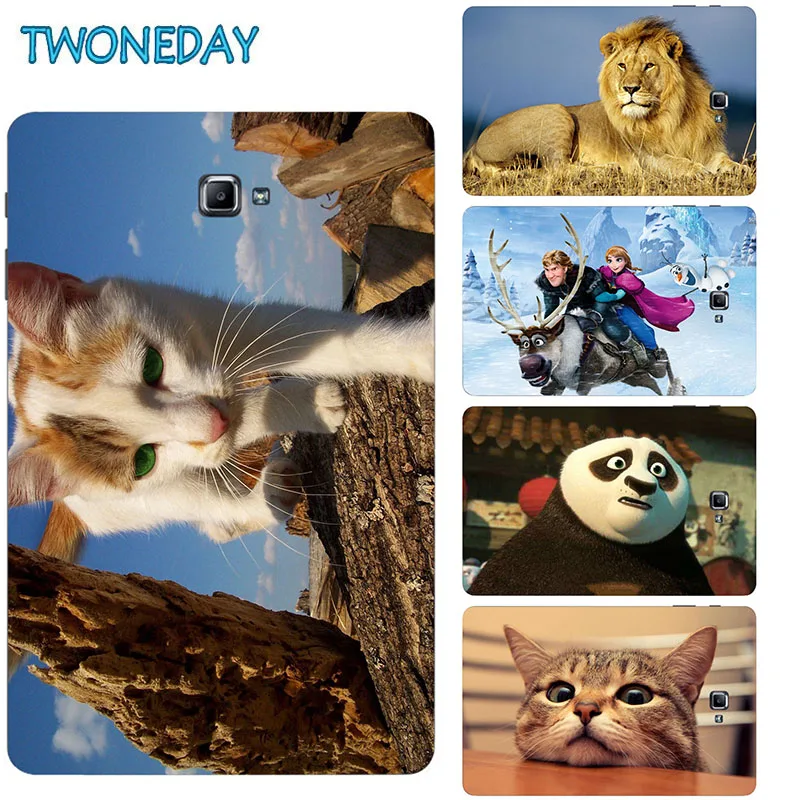 

Cartoon Tab Case For Samsung Galaxy Tab A A6 10.1 SM-P580 P585 Cover Flower Cat Soft Silicone TPU Coque