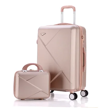 

14 24inches light abs hardside travel luggage set for male and female,pink/purple/red married/white/golden/silver/blue travelbag