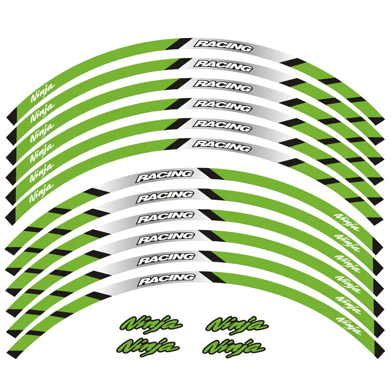 Новая высококачественная 12 шт подходит мотоциклетная наклейка для колес полоса светоотражающий обод для Kawasaki NINJA