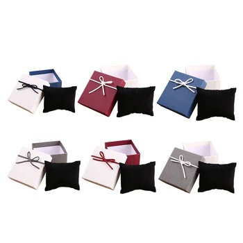 

Fashion Wrist Watch Display Collection Storage Bracelet Jewelry Organizer Case Holder with Pillow Cushion Square Watch Box