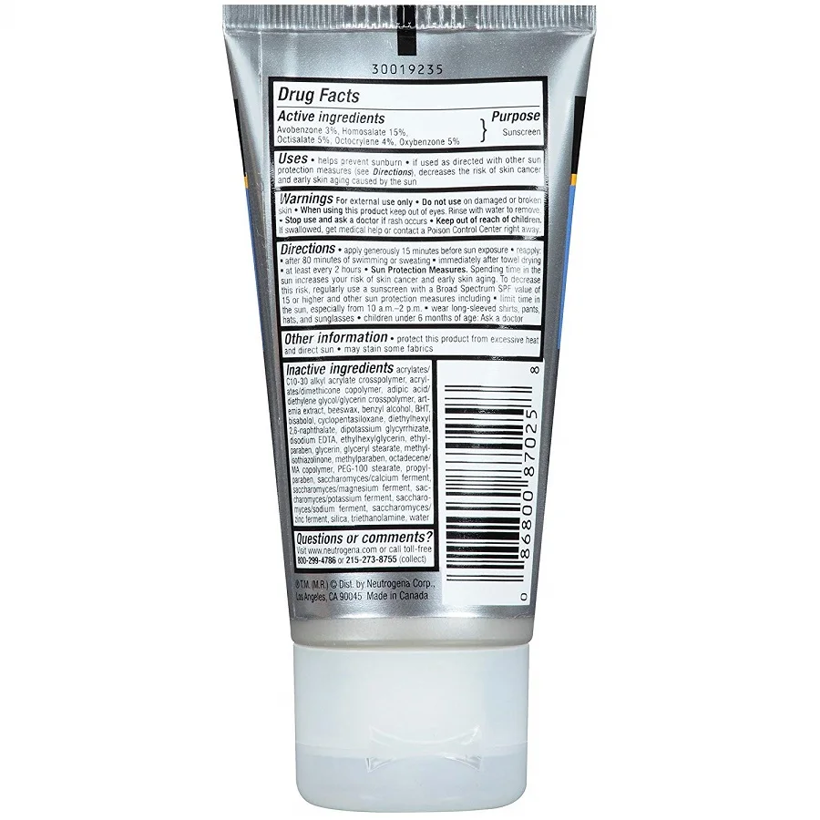 Спортивный солнцезащитный крем Neutrogena SPF70 + водостойкий устойчивый к поту без