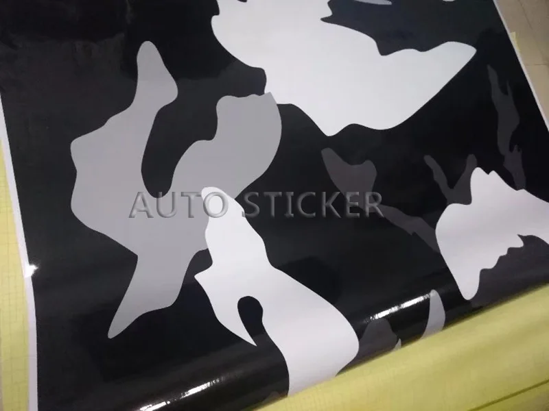 big black white gray camo vinyl car wrap 33