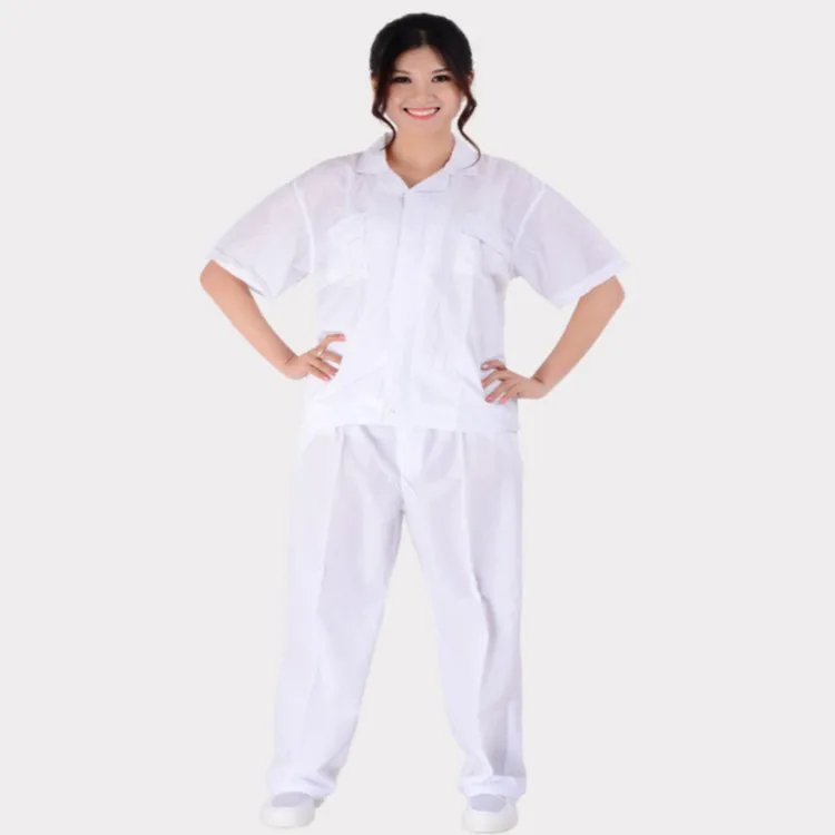 

Food overalls Summer workshop overalls Washer wrinkle fabric with short sleeves