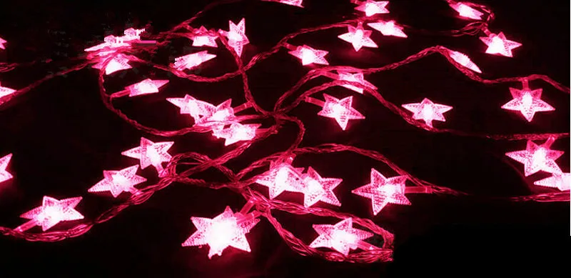 

4M 40LED Star shaped AA battery powered fairy string lights Xmas/Wedding/Christmas Home Garden Garland decor-9 colors to choose