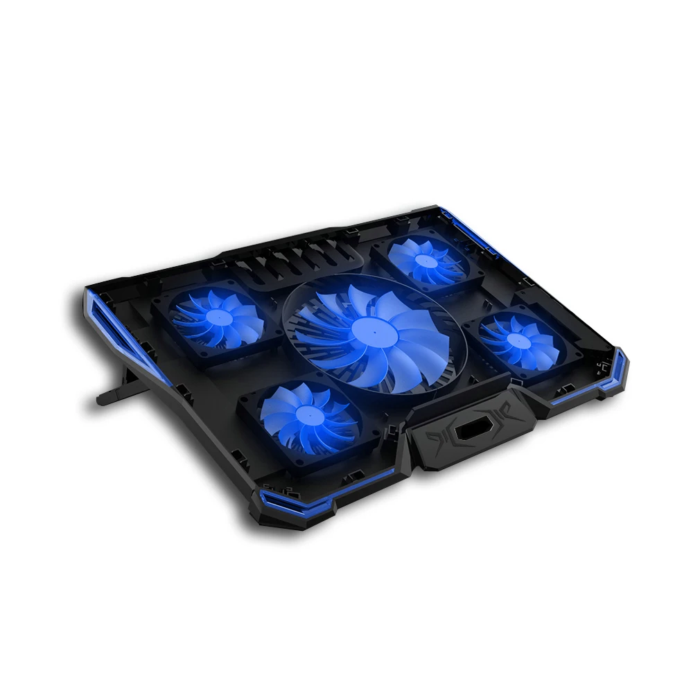 

USB Powered Slim Flat Notebook Laptop Cooler Cooling Pad Radiator with LED Five Fans for Above 17 Inch Notebook Gaming Daily