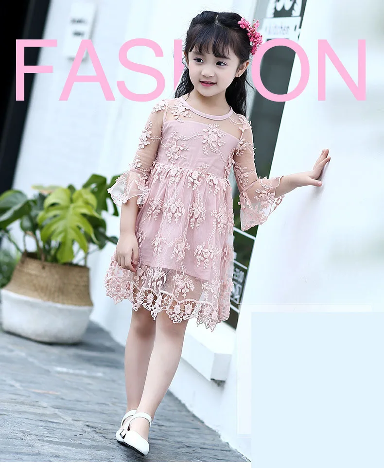 lace crochet flowers baby big girls summer dress Children clothing for 2 4 6 8 10 12 11 13 years flare sleeve kids beautiful girls dresses 3 4 5 6 7 8 9 10 11 12 13 14 years big girls mid long wgite pink purple summer dress for kids girls  ( (27)