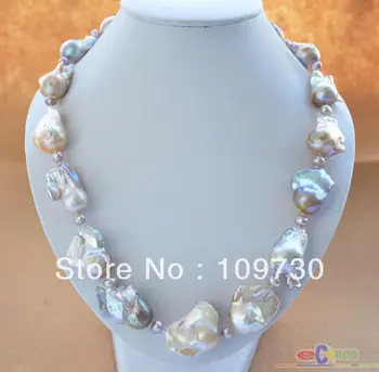 

Jewelry 0012409 PINK LAVENDER BAROQUE KESHI REBORN PEARL NECKLACE