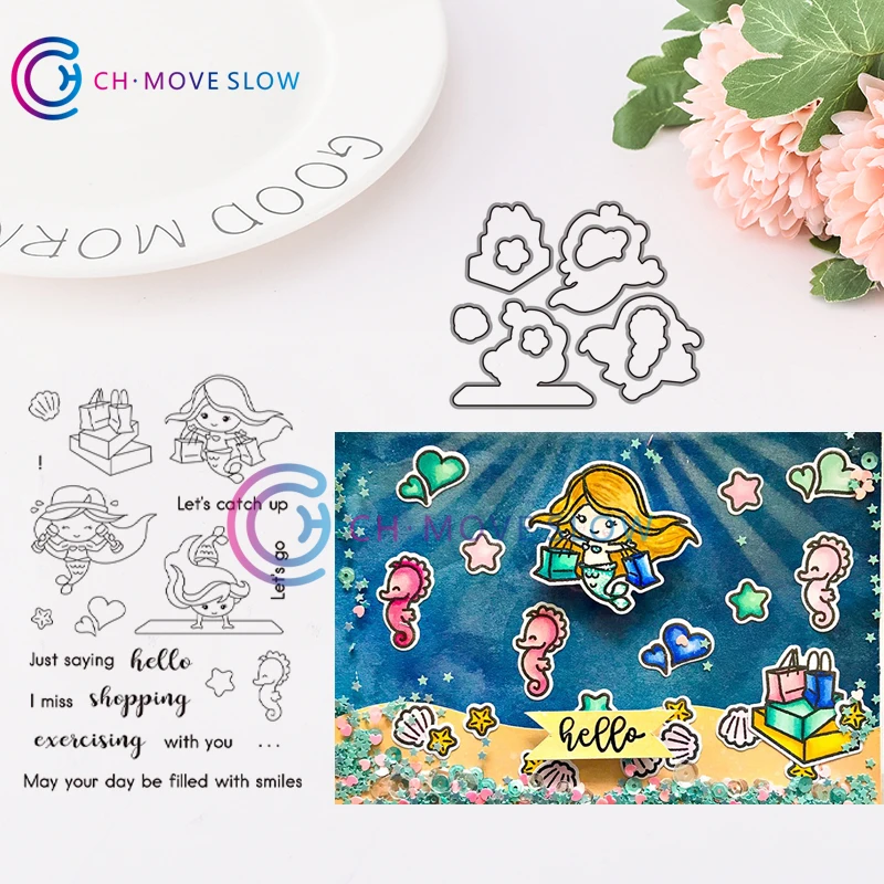 

CH Let's Catch Up Metal Cutting Dies and stamps DIY Scrapbooking Card Stencil Paper Cards Handmade Album Stamp Die Sheets