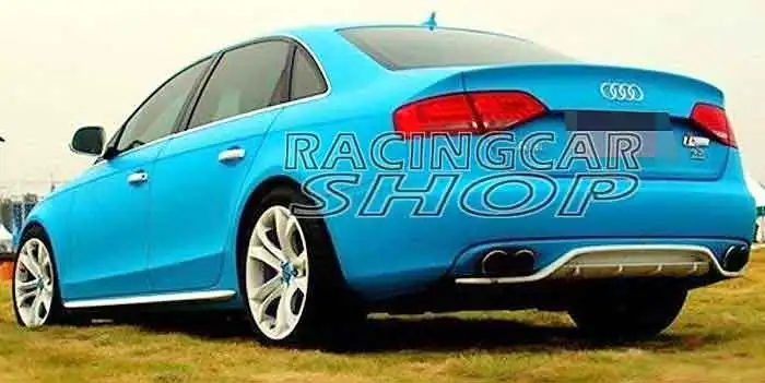 Rear Lip Diffuser Exhaust Tips Muffler End For Audi A4 B8 Non-Sline Bumper 08-12