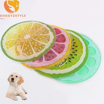 

Cool Summer Dog Ice Mat Cartoon Fruits Series Round PVC Gel Dog Bed Removable and Washable Pad Mat 35cm for Small Dog Puppy Pets
