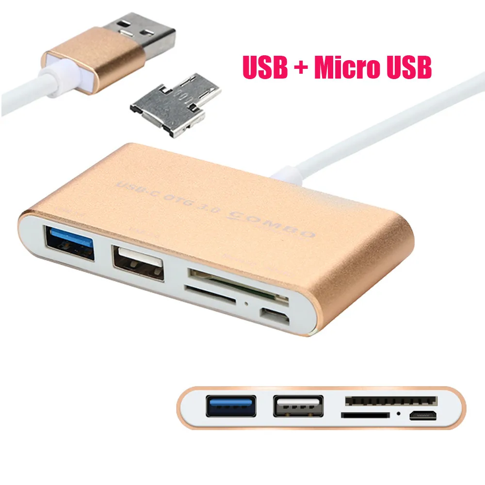 Ouhaobin Многофункциональный USB 3,0 Micro USB OTG кард-ридер алюминиевый сплав концентратор USB хабы для телефона ПК компьютер периферийные устройства