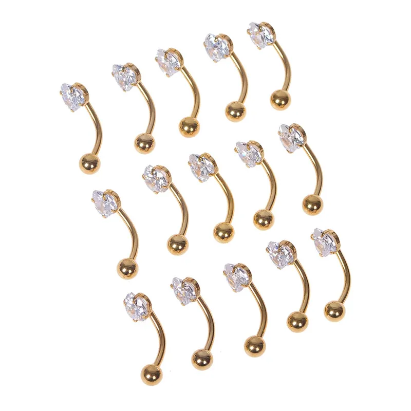 

Heart Zircon Titanium Anodized Internally Threaded Prong Eyebrow Piercings Tragus Ear Eye Nail Rings Body Jewelry 1PC