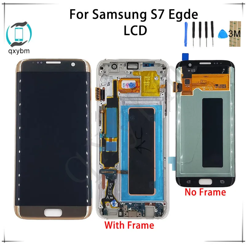 

For Samsung for Galaxy S7 Edge G935 G935F LCD with Frame Super AMOLED S7edge Display Screen 5.5" Black Gold Sliver Pink Blue