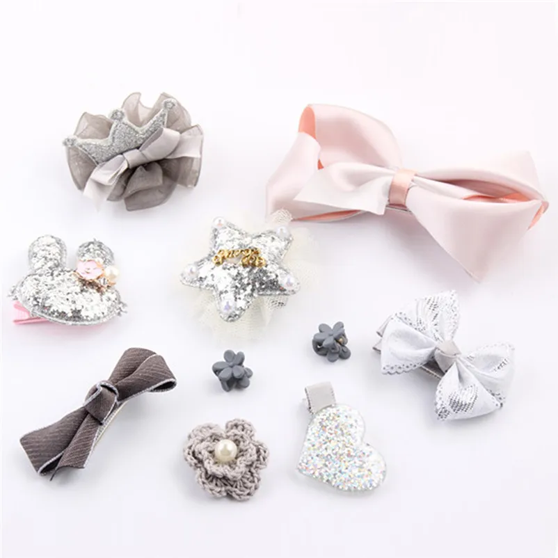sweet! cute bow motifs hair clip sets baby girl hair accessories clip kawaii girls bebes acessorios 3ST10 (19)