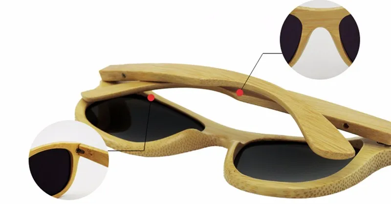 BARCUR Retro Polarized Sunglasses Bamboo Wooden Handmade BC8201