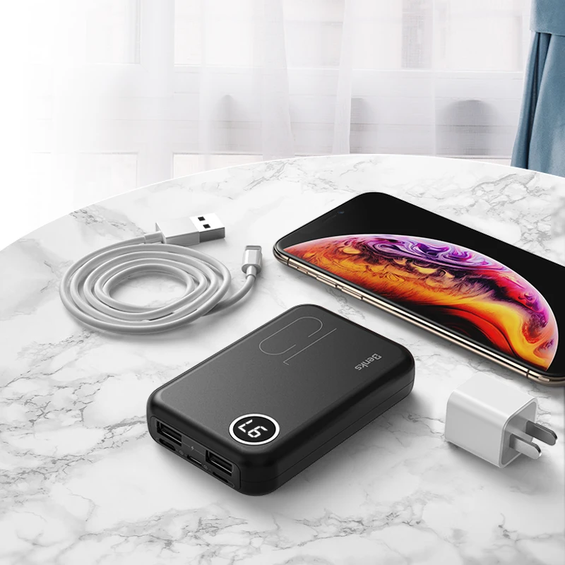 Benks 10000 mAh портативный банк питания двойной USB быстрая зарядка внешний аккумулятор