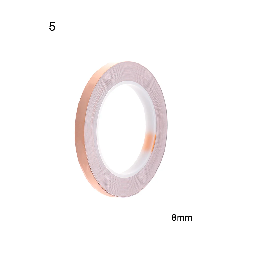 1 шт. 25 метров адгезионное покрытие Экранирование термостойкая лента односторонняя проводящая медь фольга лента полоса защиты - Цвет: 8mm