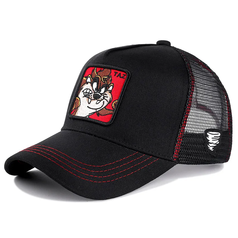 New Brand Anime TAZ BLACK Snapback Cap Cotton Baseball Cap Men Women Hip Hop Dad Mesh Hat Trucker Dropshipping - Цвет: TAZ RED