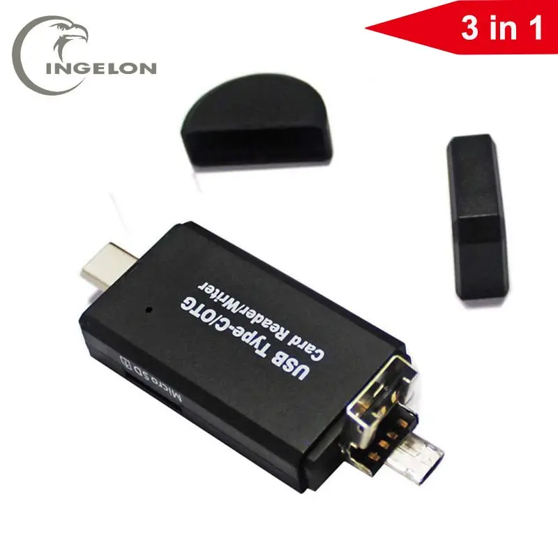 3 in 1 card reader type C и Micro USB OTG адаптар кардридер для микро CD 2 0 TF SD macbook Android компактный