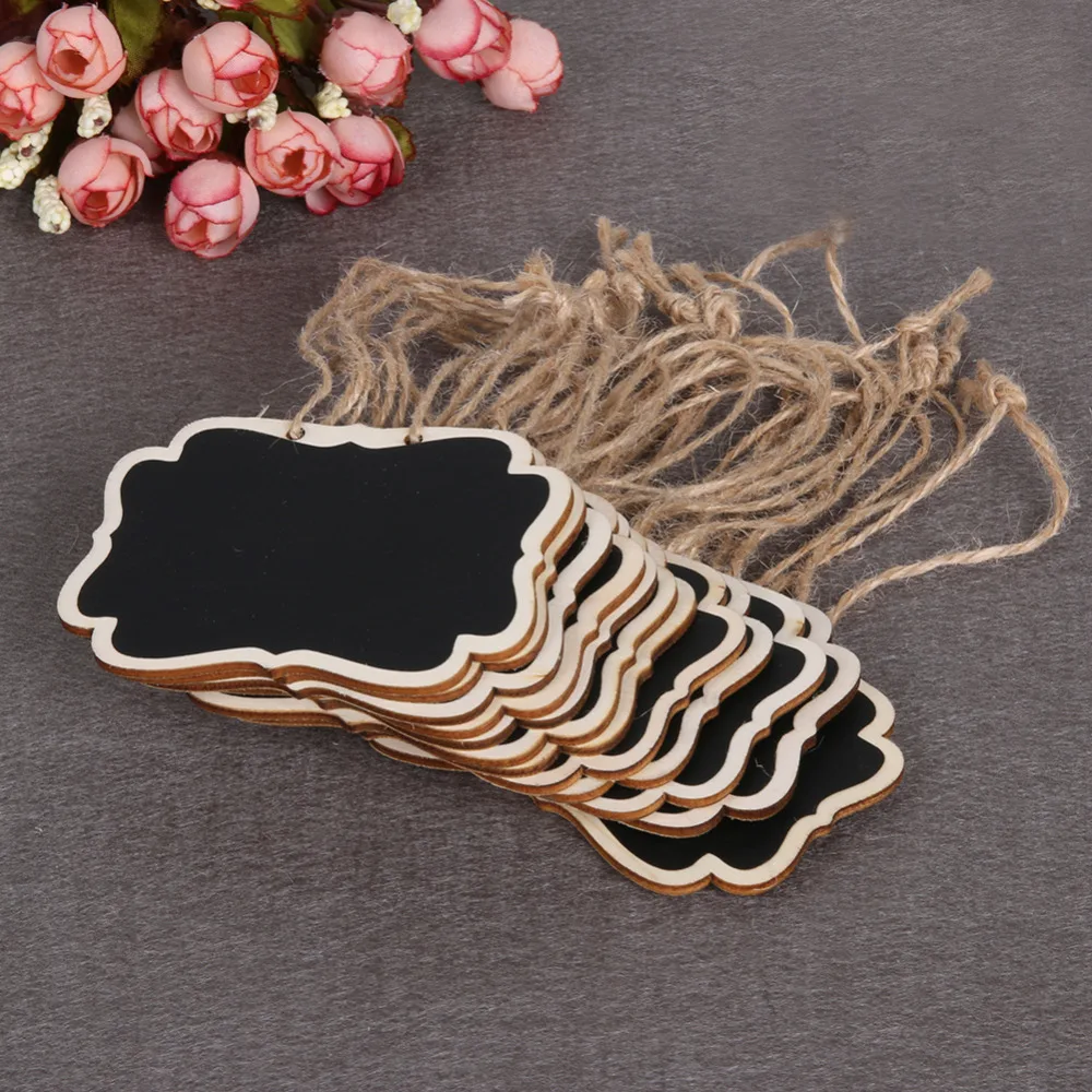 

12Pcs Mini Wooden Chalkboard Blackboard Vintage Wedding Decoration Place Card Holder Table Number Party Supplies