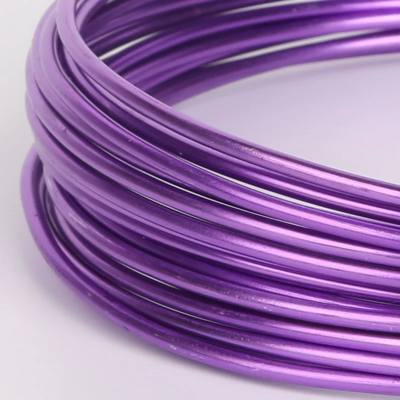 2 мм 12 Калибр длина 5 м анодированный круглый алюминиевый провод мертвый мягкий украшение ручной работы металлический Бисер провод 12 цветов - Цвет: purple