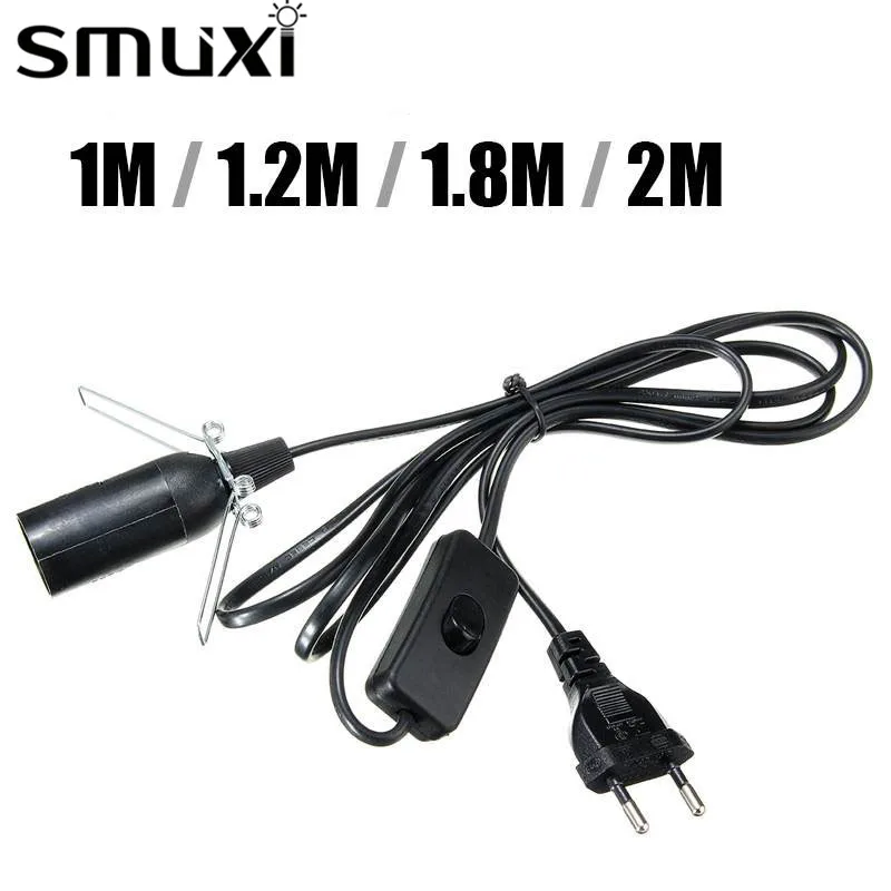 Smuxi черный/белый 1/1. 2/1. 8/2M шнур на переключатель включения/выключения лампы базы гималайские солевые лампы Электрический Мощность US/EU/UK/AU разъем