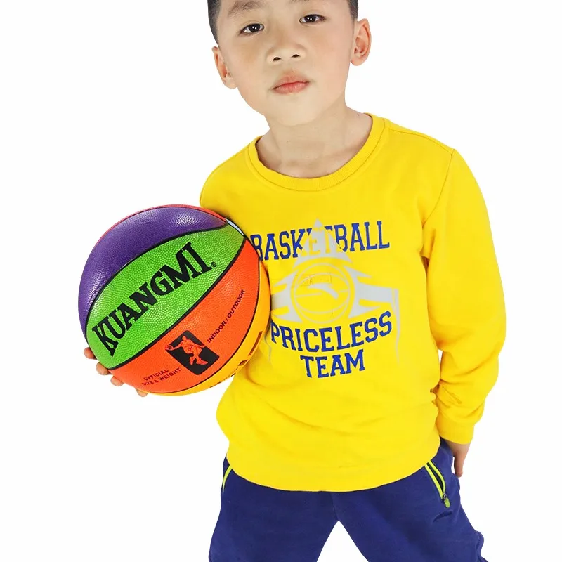 Kuangmi 8 цветов баскетбольный мяч для детей детские игры Размер 3 4 5 6 7 баскетбольные тренировочные спортивные детские игрушки
