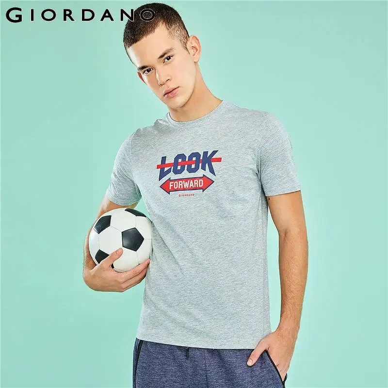 Giordano .мужская повседневная футболка с круглым воротом и короткими рукавами