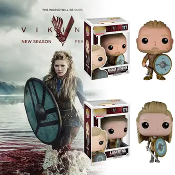 

POP Action Vikings Figurine Ragnar Lothbrok and Lagertha Character Funco Model 177 &178# Collectibles Action Figure Toys Vikings