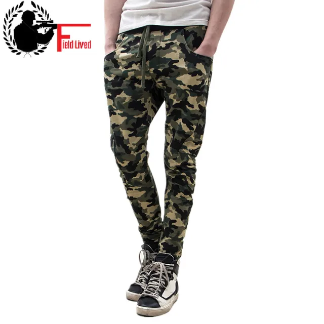 actives harem pants legs skinny sweatpants men ARMY GREEN LOOSE ...