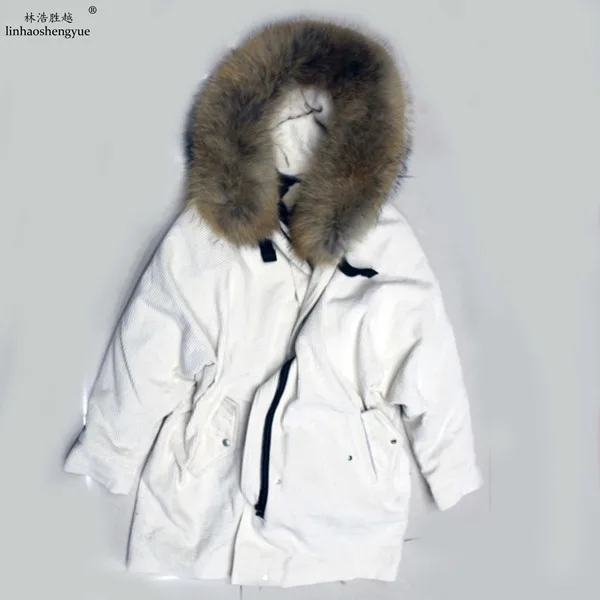 

Linhaoshengyue 2017 Stylish winter Parka with Mink fur lining Warm winter must be a single product