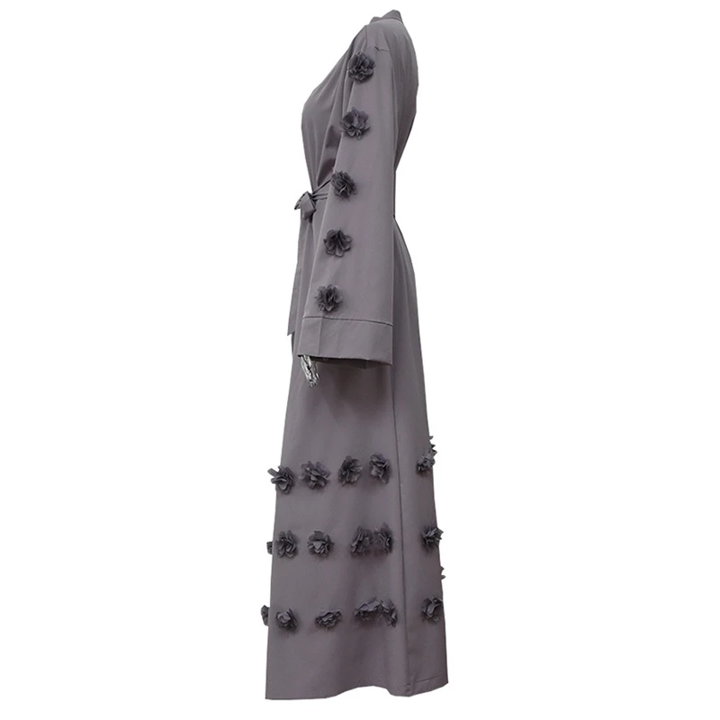 Открытое кимоно abaya Дубай Кафтан цветочный кардиган мусульманский хиджаб платье халат Абая для женщин Восточный халат из марокена