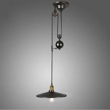 E27 Edison Bulb lamp Loft Vintage Industrial Retro Iron Pulley pendant light Loft Vintage Retro Wrought Iron Black pendant lamps