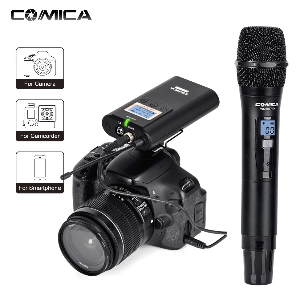 COMICA CVM-WM100H 48-Channel UHF Wireless Handheld Microphone System bluetooth microphone for DSLR Camera Camcorder | Электроника