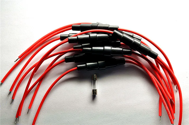 

LUOHONGDA 5*20mm Glass Fuse Holder 220V Fast-Blow Screw Type Fuse Holder Quick-Blow Inline Fuse Holder with 22 AWG Wire
