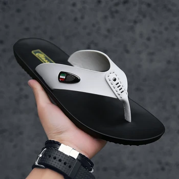 

Chanclas De Hombre Summer Men Flip Flops Large Flats Beach Sandals Anti-Slip Zapatos Hombre Big Size 38-46 Casual Shoes White