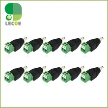 10pcs/lot DC Power Male Jack Plug Connector 5.5/2.1mm For CCTV Cameras