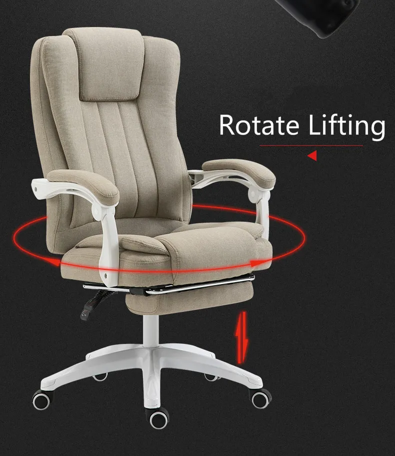Cowhide Computer Chair Home Leather Office Chair Fabric Swivel Lifting Gaming Chair Massage Function Silla Oficina Cadeira Gamer