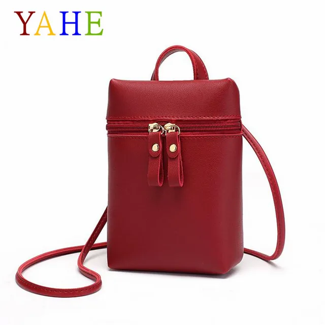 YaHe Mini Shoulder Bag Women PU Leather Coin Phone Wallet Small Ladies Messenger Bag Black Pouch For Girls Kids Children 2018
