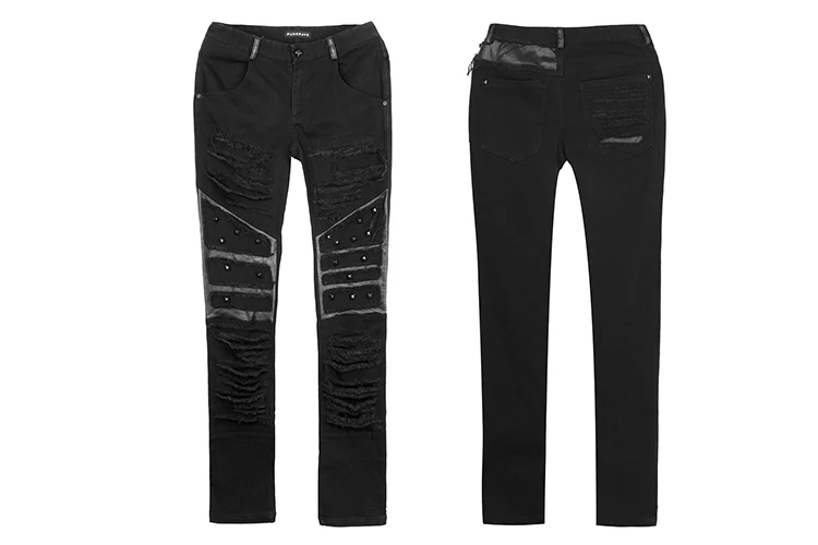 Панк Rave брендовая одежда черный дизайнерской фантазии одежда мужские брюки для похудения K-179