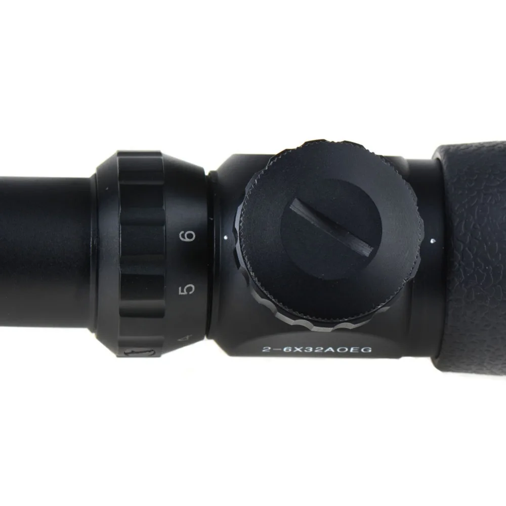  WIPSON 2-6X32 Adjustable Hunting Green Red Dot Illuminated Tactical Riflescope Reticle Optical Sigh