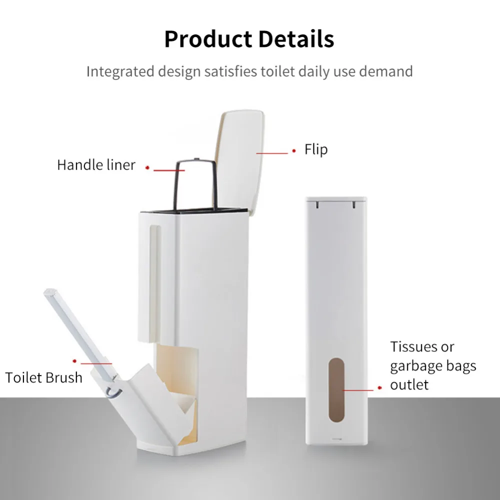 Многофункциональная щетка для унитаза комплексные с откидной крышкой с функцией ручка-лайнер мусорный бак Ванная комната Принадлежности ящик для хранения широкий Калибр