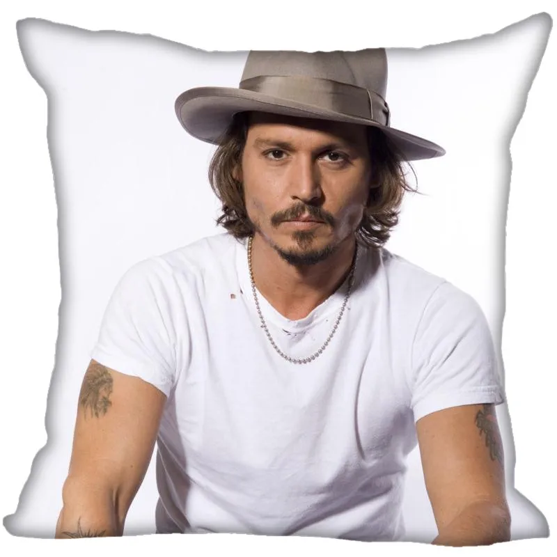 Пользовательские фильмы звезды наволочки на подушку с принтом «Johnny Depp» квадратная наволочка Рождество на молнии наволочка 40*40 см, 45*45 см(с одной стороны