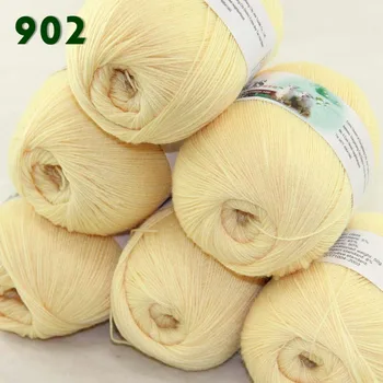 

Lot of 6 Skeins Fine Lace Soft Wool Acrylic Cashmere Yarn Knittin Yellow Lemon 902